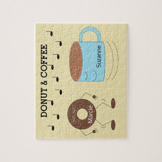 Happy Chocolate Mattierte Donut & Coffee Tasse: Puzzle (Vertikal)