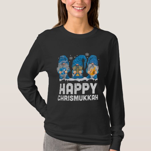 Happy Chrismukkah 2021 mit Menorah Dreidel Gnome T-Shirt (Vorderseite)