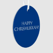Happy Chrismukkah blauer jüdischer Feiertag Weihna Ornament (Vorderseite)