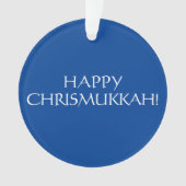Happy Chrismukkah blauer jüdischer Feiertag Weihna Ornament (Vorderseite)