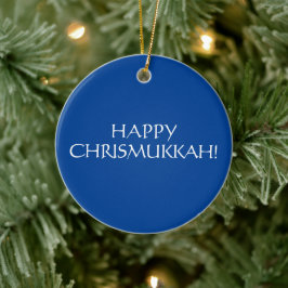 Happy Chrismukkah blauer Weihnachtsjüdischer Feier Keramik Ornament