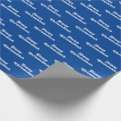 Happy Chrismukkah blauer weißer jüdischer Urlaub n Geschenkpapier (Ecke)