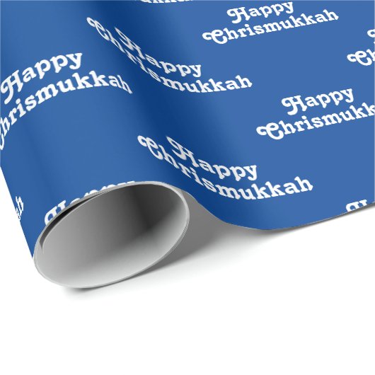 Happy Chrismukkah blauer weißer jüdischer Urlaub n Geschenkpapier (Rolleneckpunkt)