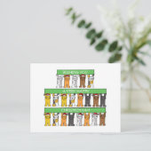 Happy Chrismukkah Cats Tragen von Weihnachtsmannmü Postkarte (Stehend Vorderseite)