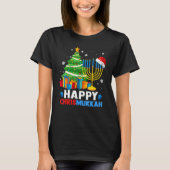 Happy Chrismukkah Christmas Tree Menorah Chanukah  T-Shirt (Vorderseite)