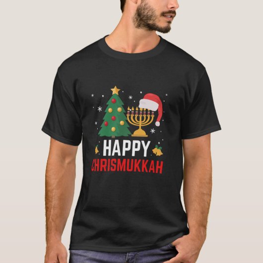 Happy Chrismukkah Cool Holiday Gift Funny Hanukkah T-Shirt (Vorderseite)