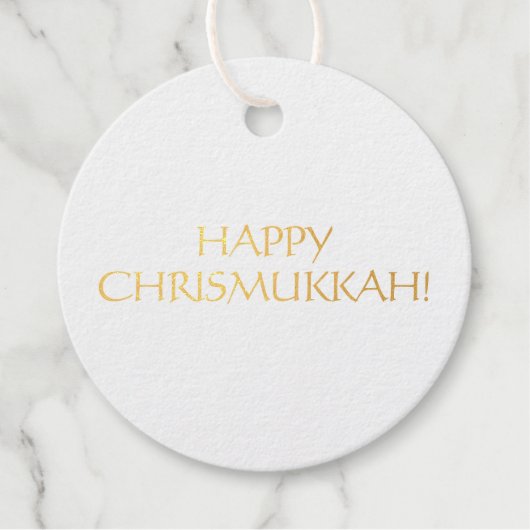 Happy Chrismukkah einfache minimalistische elegant Geschenkanhänger (Vorderseite)