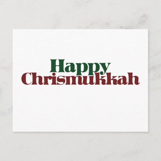 Happy Chrismukkah Feiertagspostkarte (Vorderseite)