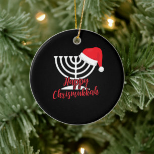Happy Chrismukkah Funny Hanukkah und Weihnachten Keramik Ornament
