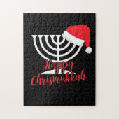 Happy Chrismukkah Funny Hanukkah und Weihnachten Puzzle (Vertikal)