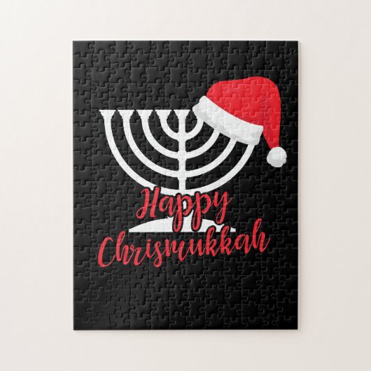 Happy Chrismukkah Funny Hanukkah und Weihnachten Puzzle (Vertikal)