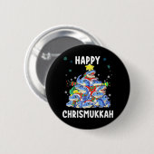 Happy Chrismukkah Funny Hanukkah Weihnachten Juden Button (Vorne & Hinten)
