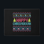 Happy Chrismukkah Funny Jewish Ugly Sweater Gesche Fußmatte<br><div class="desc">chanukah, menorah, hanukkah, dreidel, jüdisch, Chrismukkah, Ferien, Latkes, Weihnachten, </div>