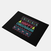 Happy Chrismukkah Funny Jewish Ugly Sweater Gesche Fußmatte (Schrägansicht)