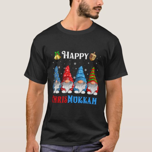 Happy Chrismukkah Gnomes Christmas Hanukkah T-Shirt (Vorderseite)