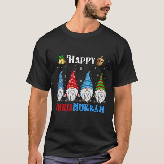 Happy Chrismukkah Gnomes Christmas Hanukkah T-Shirt (Vorderseite)
