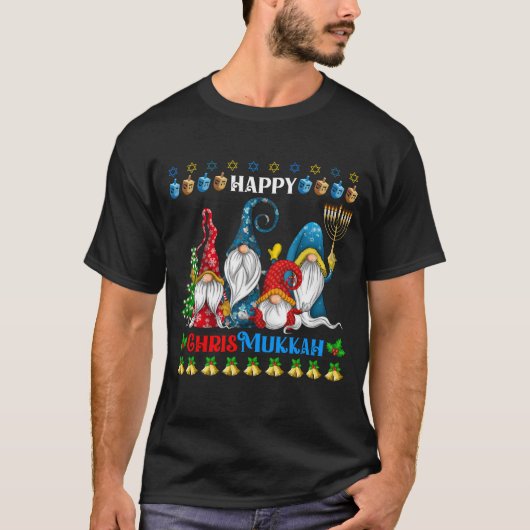 Happy Chrismukkah Gnomes Christmas Hanukkah T-Shirt (Vorderseite)