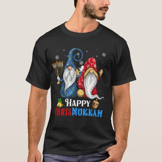 Happy Chrismukkah Gnomes Christmas Hanukkah T-Shirt (Vorderseite)