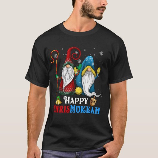 Happy Chrismukkah Gnomes Christmas Hanukkah T-Shirt (Vorderseite)