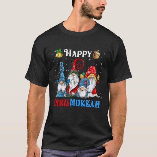 Happy Chrismukkah Gnomes Christmas Hanukkah T-Shirt (Vorderseite)