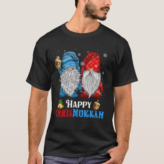 Happy Chrismukkah Gnomes Christmas Hanukkah T-Shirt (Vorderseite)