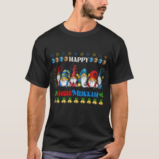 Happy Chrismukkah Gnomes Christmas Hanukkah T-Shirt (Vorderseite)