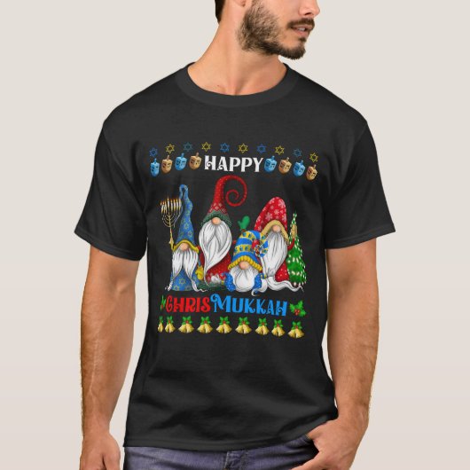 Happy Chrismukkah Gnomes Christmas Hanukkah T-Shirt (Vorderseite)