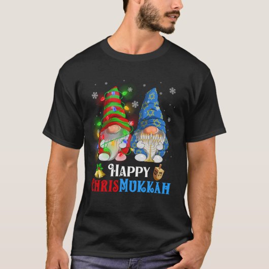Happy Chrismukkah Gnomes Christmas Hanukkah T-Shirt (Vorderseite)