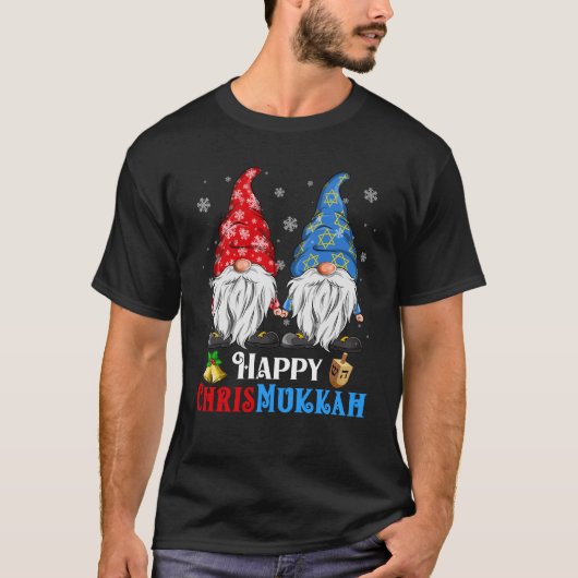 Happy Chrismukkah Gnomes Christmas Hanukkah T-Shirt (Vorderseite)