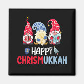 Happy Chrismukkah Gnomes Hanukkah Frohe Weihnachte Magnet (Vorne)