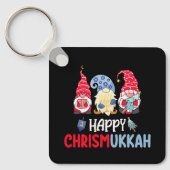 Happy Chrismukkah Gnomes Hanukkah Frohe Weihnachte Schlüsselanhänger (Vorderseite)