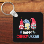 Happy Chrismukkah Gnomes Hanukkah Frohe Weihnachte Schlüsselanhänger (Vorderseite)