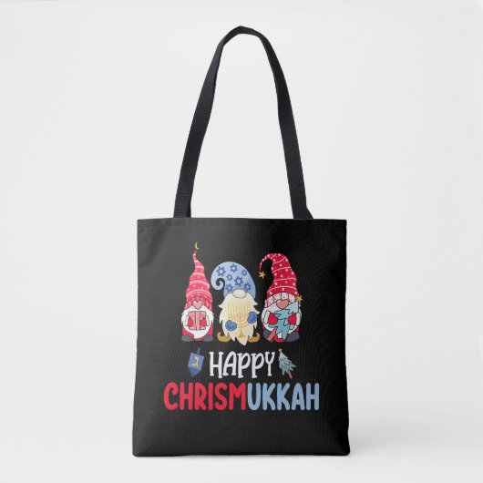 Happy Chrismukkah Gnomes Hanukkah Frohe Weihnachte Tasche (Vorderseite)