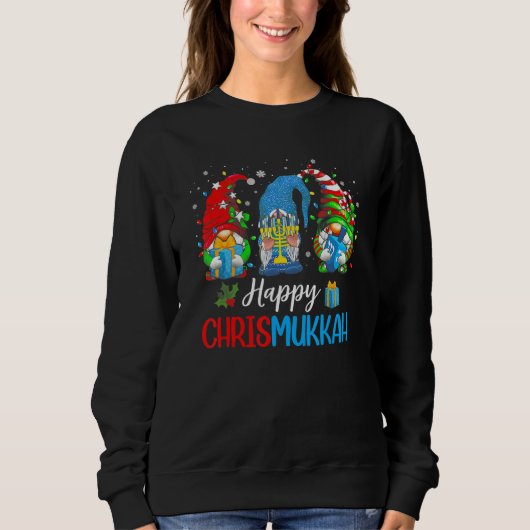 Happy Chrismukkah Gnomes Merry Christmas and Happy Sweatshirt (Vorderseite)