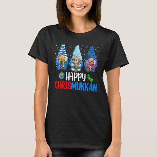 Happy Chrismukkah Gnomes Merry Christmas And Happy T-Shirt (Vorderseite)