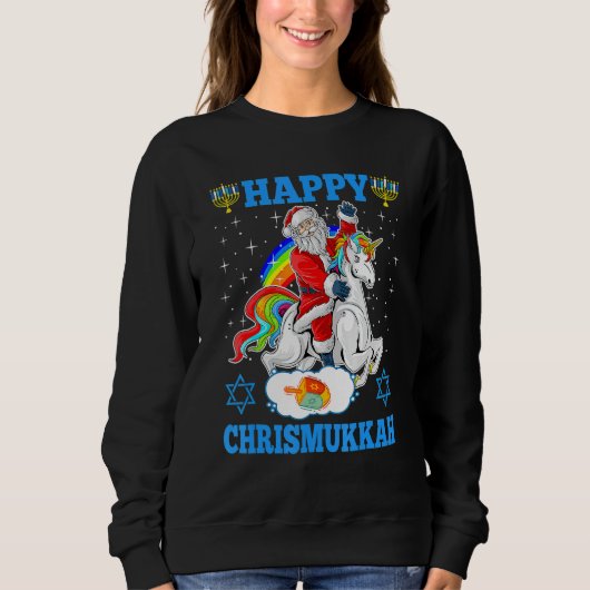 Happy Chrismukkah Hanukkah Christmas Jewish Unicor Sweatshirt (Vorderseite)