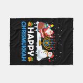 Happy Chrismukkah Hanukkah Fun Frohe Weihnachtsjud Fleecedecke (Vorderseite (Horizontal))