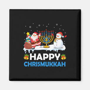 Happy Chrismukkah Hanukkah Fun Frohe Weihnachtsjud Magnet