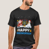Happy Chrismukkah Hanukkah Fun Frohe Weihnachtsjud T-Shirt (Vorderseite)