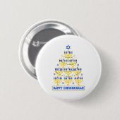 Happy Chrismukkah Hanukkah Light Tree Jewish Holid Button (Vorne & Hinten)