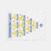 Happy Chrismukkah Hanukkah Light Tree Jewish Holid Fleecedecke (Vorderseite (Horizontal))