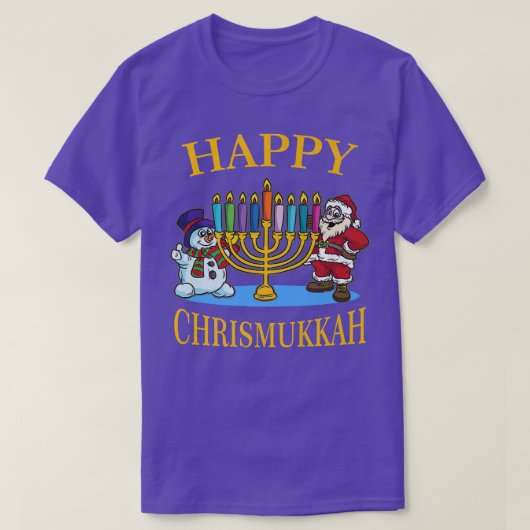 Happy Chrismukkah Hanukkah Weihnachtsfeier T-Shirt (Design vorne)
