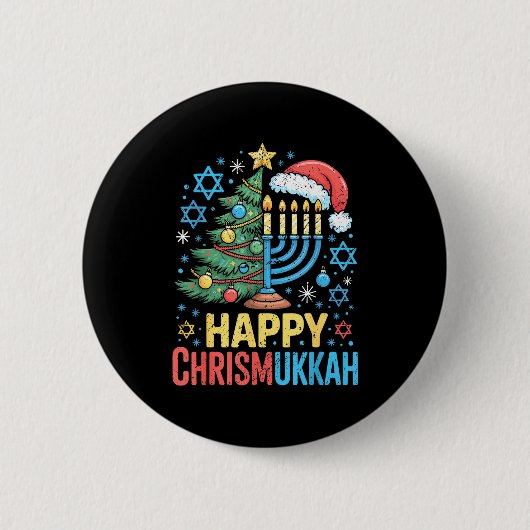 Happy Chrismukkah Holiday Christmas And Hanukkah S Button (Vorderseite)