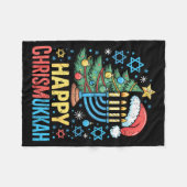 Happy Chrismukkah Holiday Christmas And Hanukkah S Fleecedecke (Vorderseite (Horizontal))