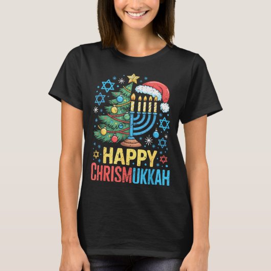 Happy Chrismukkah Holiday Christmas And Hanukkah S T-Shirt (Vorderseite)