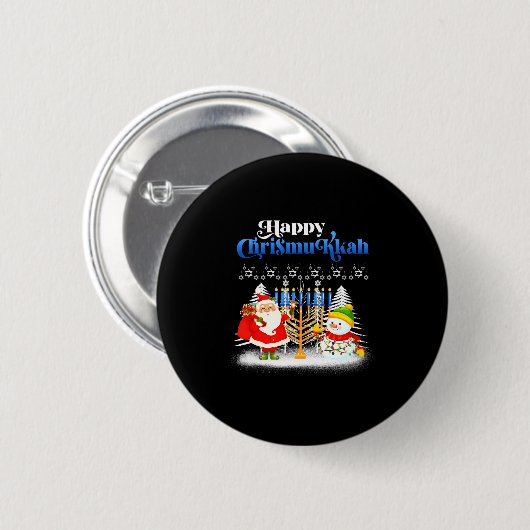 Happy Chrismukkah Jewish Christmas Hanukkah Button (Vorne & Hinten)