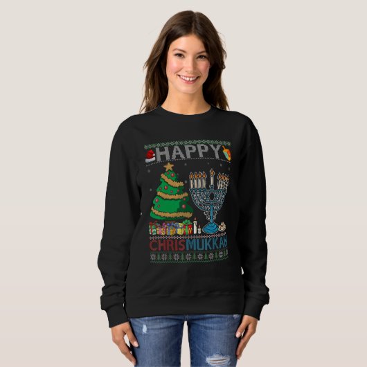 Happy Chrismukkah Jewish Christmas Hanukkah Chanuk Sweatshirt (Vorne ganz)