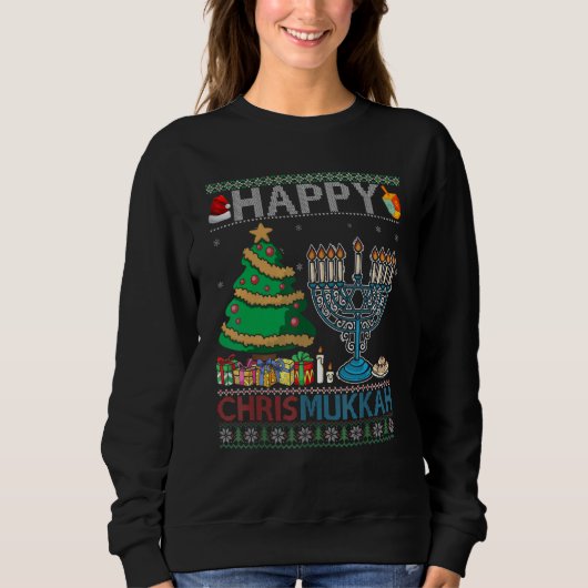 Happy Chrismukkah Jewish Christmas Hanukkah Chanuk Sweatshirt (Vorderseite)