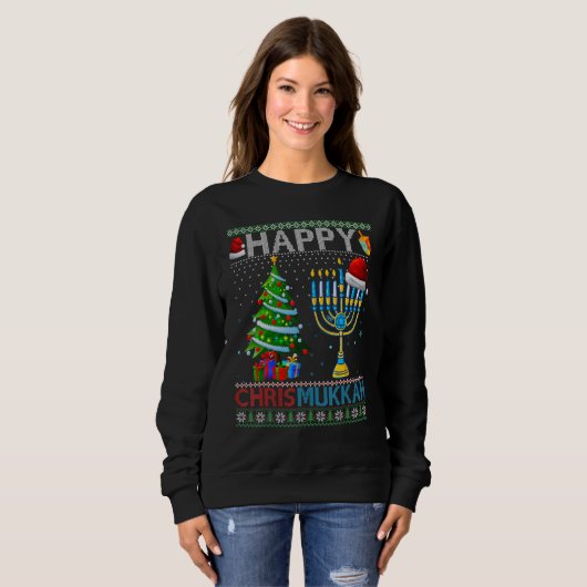 Happy Chrismukkah Jewish Christmas Hanukkah Holida Sweatshirt (Vorne ganz)