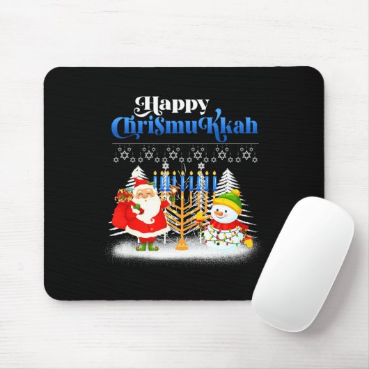 Happy Chrismukkah Jewish Christmas Hanukkah Mousepad (Mit Mouse)